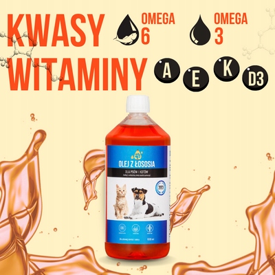 LAB V Olej z łososia dla psów i kotów 1000ml