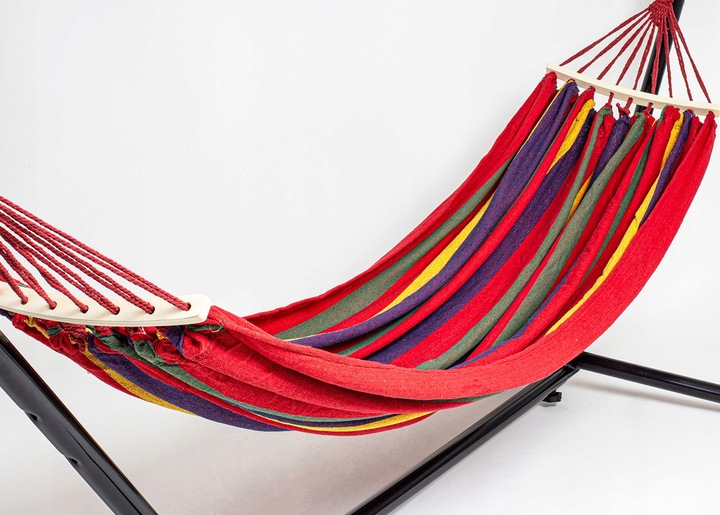 HAMAK ZE STELAŻEM OGRODOWY 2 OSOBOWY HUŚTAWKA XXL WZMOCNIONY PAŁĄK ZESTAW