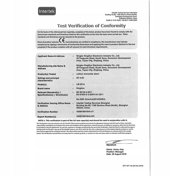 Bezprzewodowy czujnik gazu tlenku węgla czadu i dymu na baterię alarm