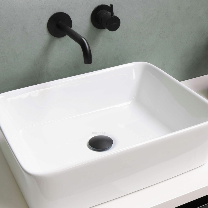 Korek umywalkowy automatyczny bez przelewu klik klak czarny mat mosiężny