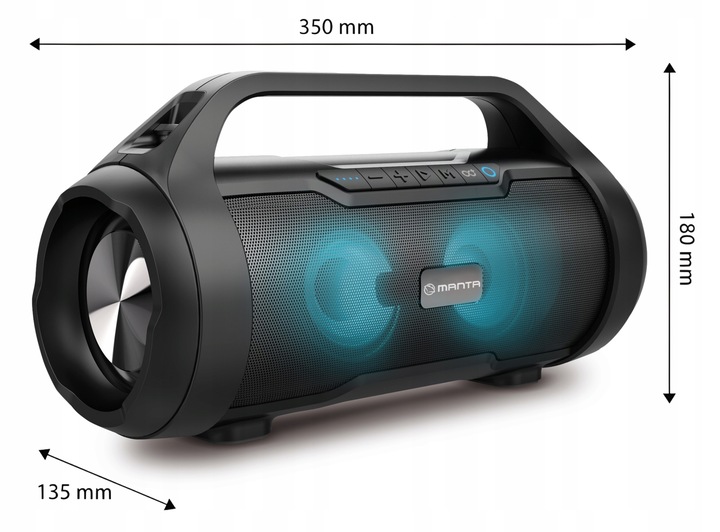 GŁOŚNIK PRZENOŚNY BLUETOOTH BEZPRZEWODOWY USB SD FM MANTA SPK215 AKU
