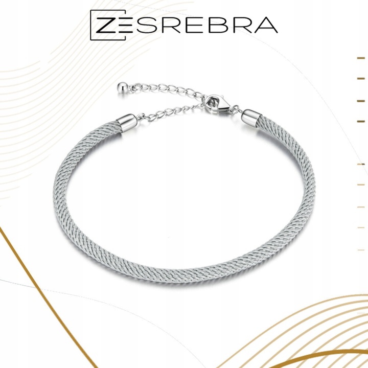 Bransoletka modułowa srebro 925 do CHARMS koralików zawieszek szara srebrna