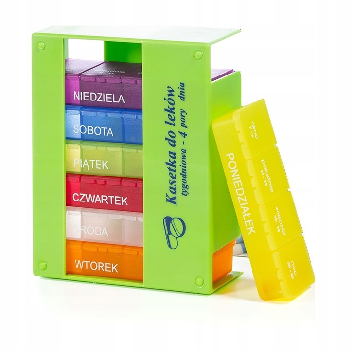 PUDEŁKO NA LEKI TABLETKI LEKARSTWA 7 DNI 4 PORY