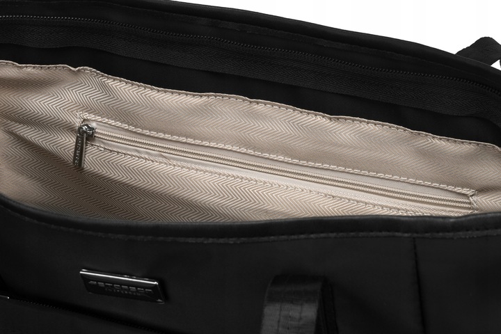 Torebka damska shopper bag czarna torba pojemna duża A4 miejska PETERSON