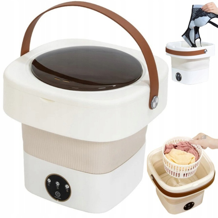 PRALKA TURYSTYCZNA PRZENOŚNA MINI SKŁADANA AUTOMATYCZNA Z WIROWANIEM