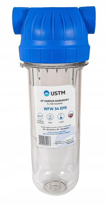 FILTR DO WODY DOMU KORPUS OBUDOWA 3/4" EMI 10' UCHWYT KLUCZ KOMPLET ZESTAW