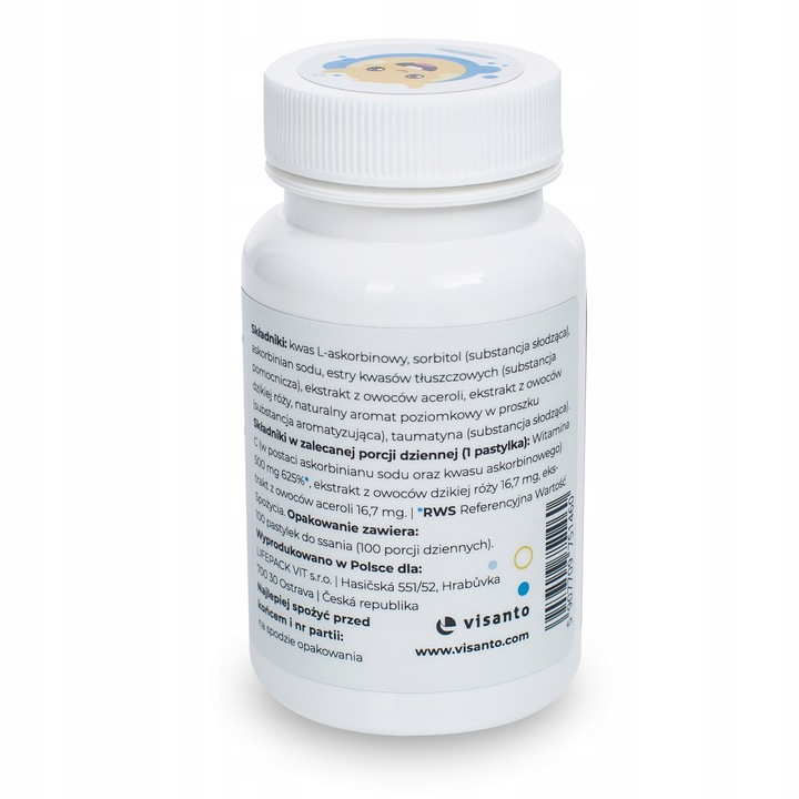 VISANTO Witamina C do ssania dla dzieci 100 tab