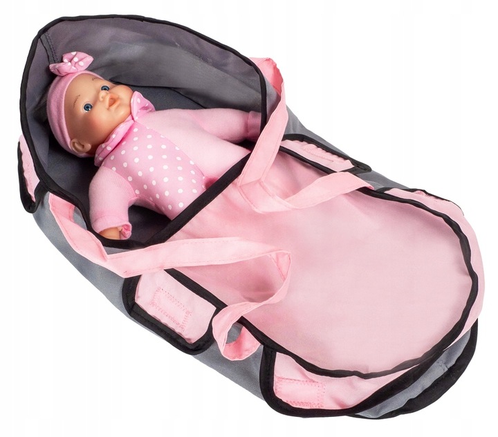 Lalka bobas miękka jak żywa zestaw wózek dla lalek nosidełko z akcesoriami