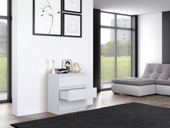 KOMODA SZAFKA 3 SZUFLADY MALWA M3 BIAŁA