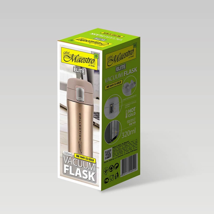 TERMOS KUBEK TERMICZNY BIDON STALOWY 320 ml ZŁOTY