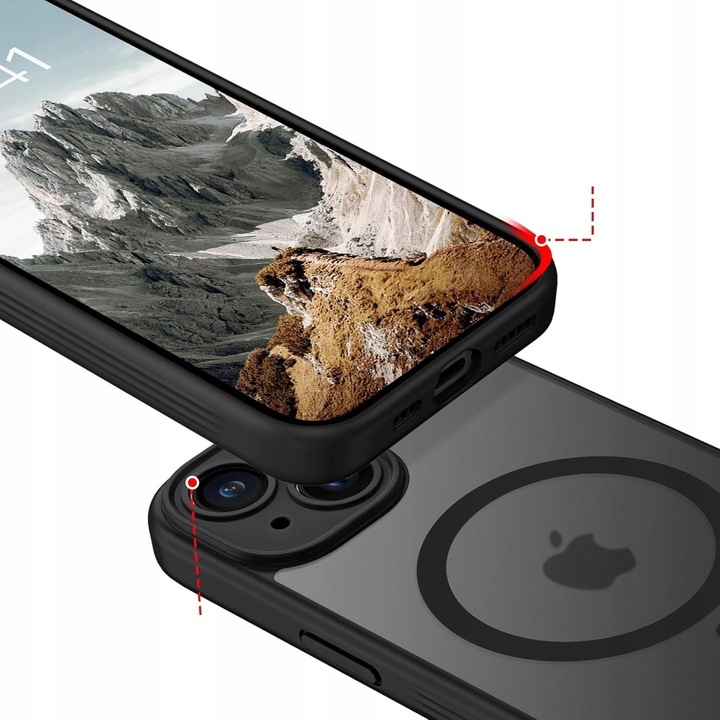 Etui do iPhone 13 |14 do MagSafe MATT CASE WZMACNIANE 360° MOCNE PREMIUM