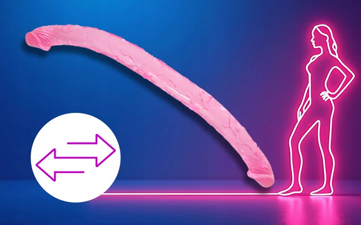 DILDO DLA KOBIET PODWÓJNE DLA PAR ŻELOWE DOUBLE DONG 44 cm DŁUGIE DILDO