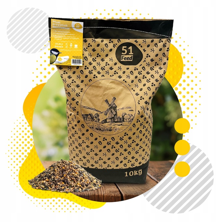 KARMA DLA PTAKÓW 10kg ZE SŁONECZNIK DROBNE ZIARNO DO KARMNIK + PLAKAT