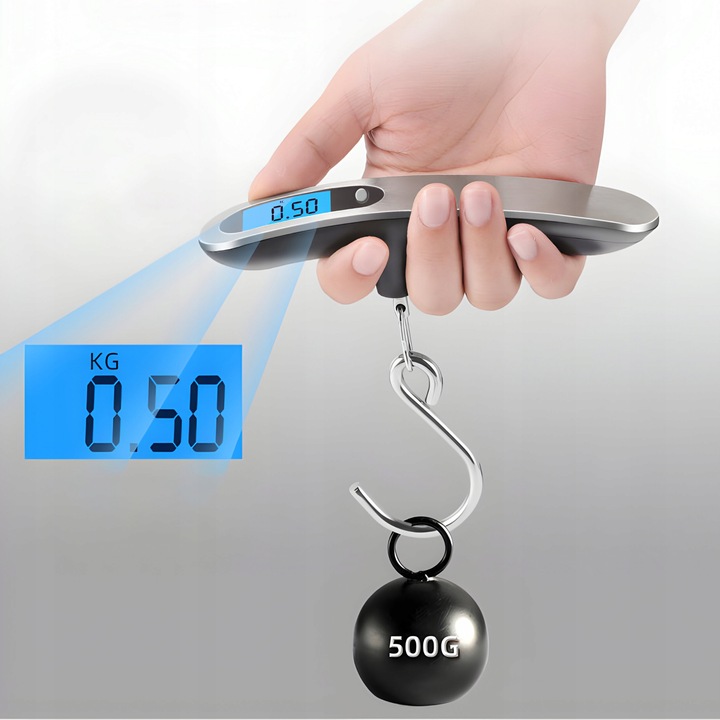 WAGA BAGAŻOWA PODRÓŻNA HAKOWA TURYSTYCZNA LOTNICZA RĘCZNA LCD DO 50KG