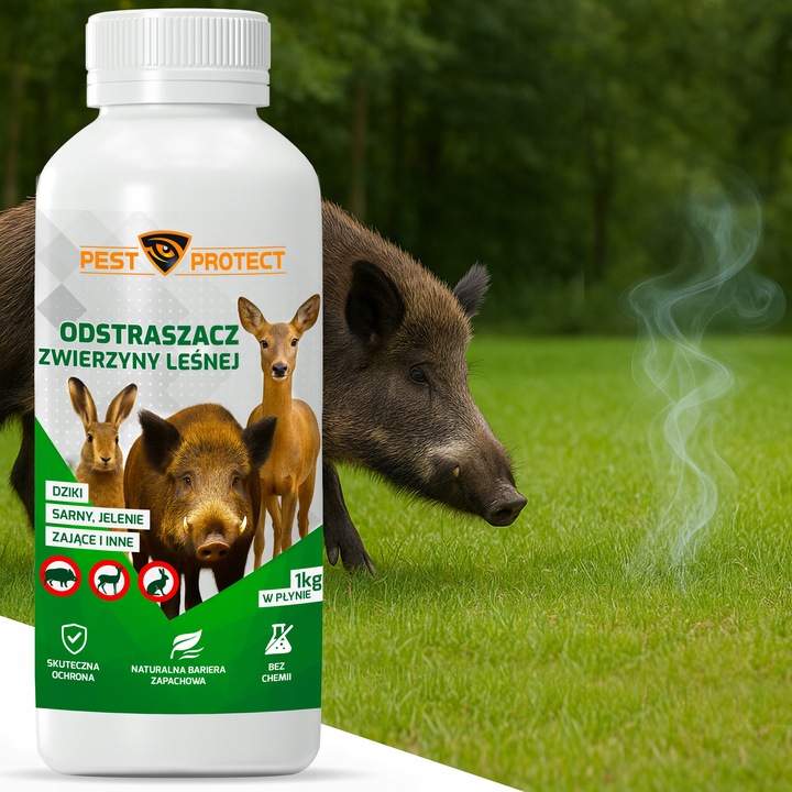 ODSTRASZACZ ŚRODEK NA DZIKI SARNY JELENIE ZAJĄCE PŁYN W PŁYNIE PEST