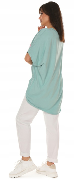 F660 Bluzka TUNIKA oversize Asymetryczny krój, PARIS