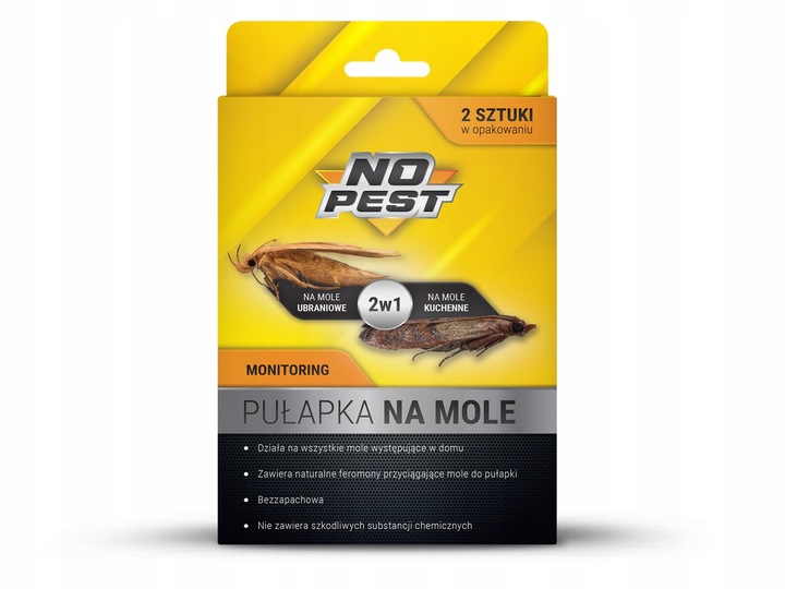 PUŁAPKA LEP NA MOLE SPOŻYWCZE KUCHENNE ODZIEŻOWE UBRANIOWE 2W1 10 SZT