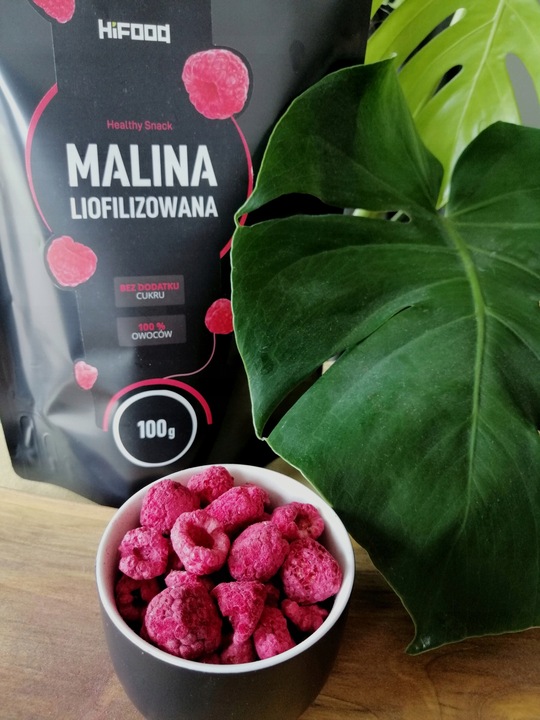 Malina Liofilizowana Maliny Liofilizowane 100g 100 g Owoce Całe HiFood