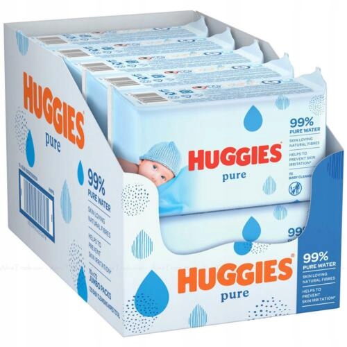 HUGGIES PURE Water 99% chusteczki NAWILŻANE mokre 10 x 72