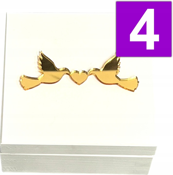 PUDEŁKO na Obrączki na Ślub BIAŁE + ZŁOTE dekory