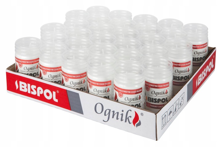 WKŁADY DO ZNICZY BISPOL WPO PARAFINOWY ZALEWANY ZGRZEWKA 30 SZT.