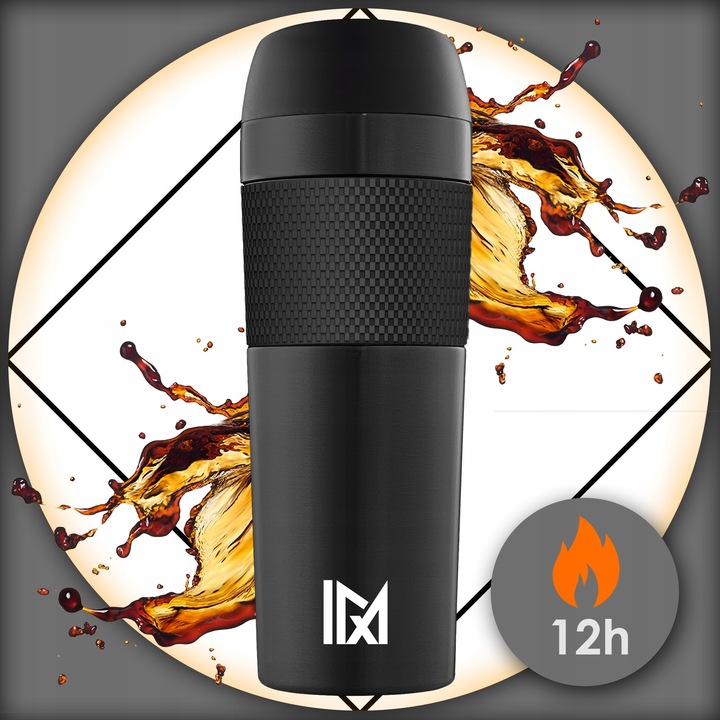 KUBEK TERMICZNY TERMOS ANTYPOŚLIZGOWY NA KAWĘ HERBATĘ DO SAMOCHODU DUŻY