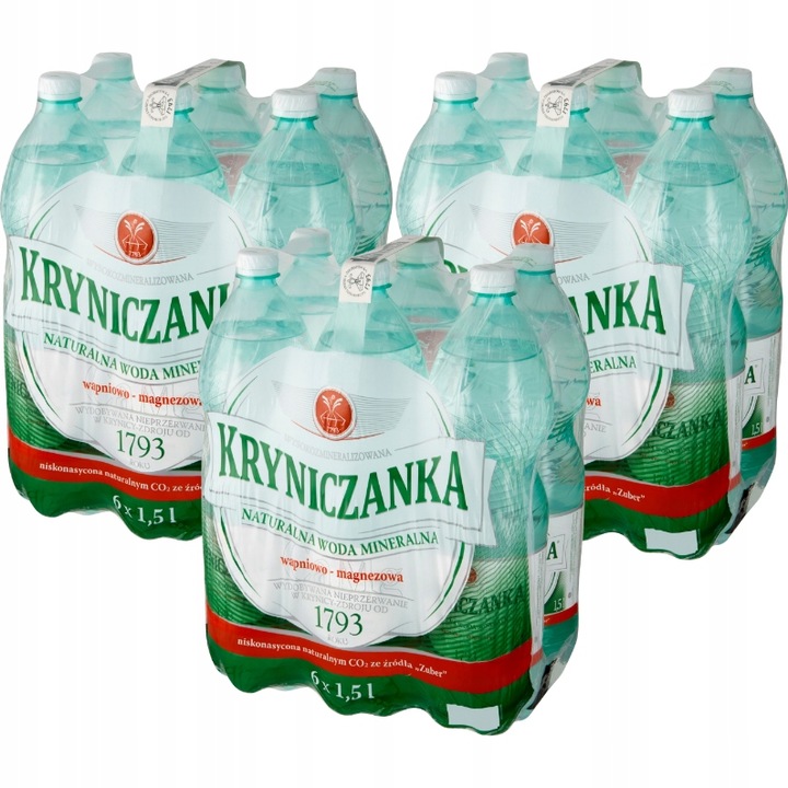 Kryniczanka woda wysokozmineralizowana niskonasycona 1,5l x 18 sztuk