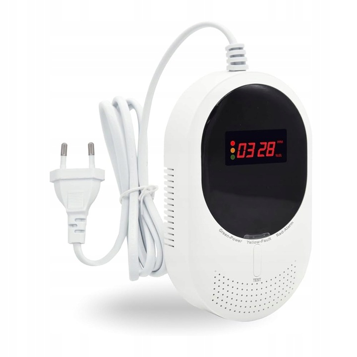 Czujnik Czadu Tlenku Węgla Detektor Gazu Ziemnego Czujka CERTYFIKOWANY LCD