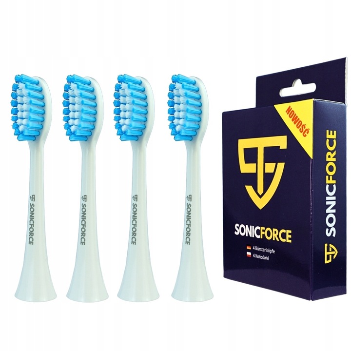 Końcówki do szczoteczki Grundig TB 8730 TB 9730 Białe zamiennik SonicForce