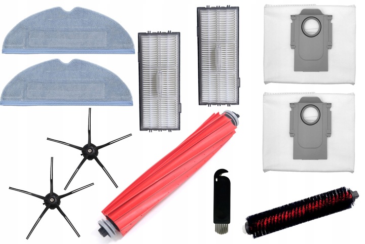 ZESTAW SZCZOTKI FILTRY MOPY WORKI do ROBOROCK S7 MaxV Ultra, S7 PRO