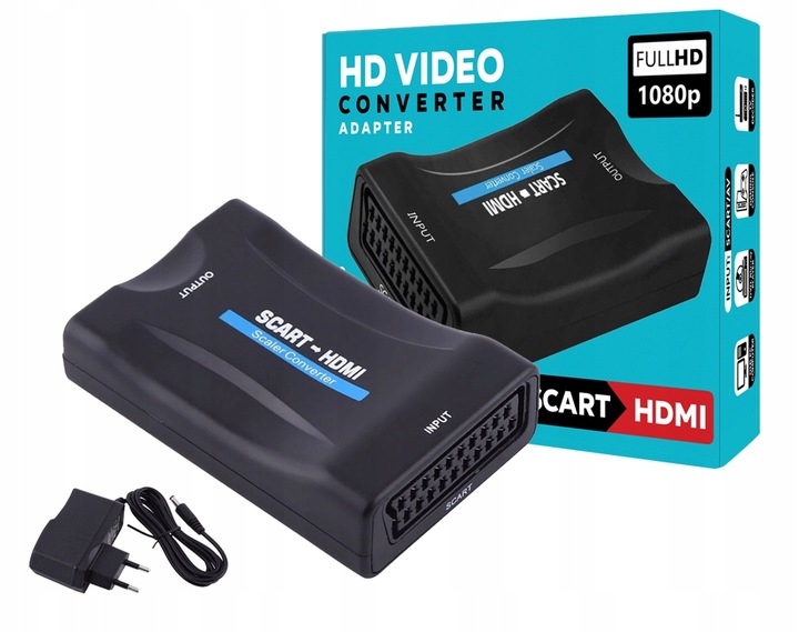 ADAPTER KONWERTER SCART DO NA HDMI AV EURO HD