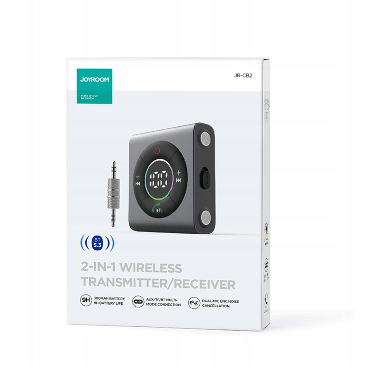 TRANSMITER BLUETOOTH 5.3 JOYROOM AUX DO SAMOCHODU TELEWIZORA USB C JR-CB2