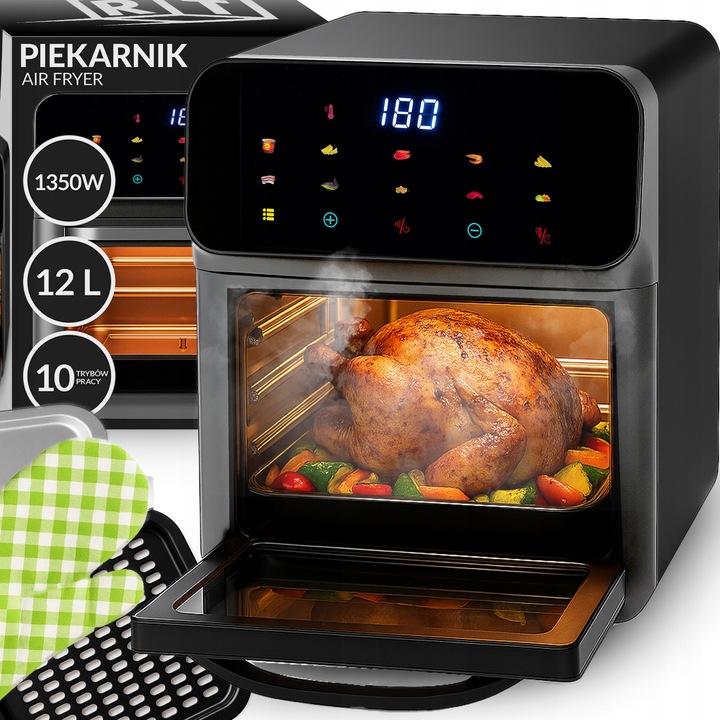 FRYTKOWNICA BEZTŁUSZCZOWA AIR FRYER 8,5L PIEKARNIK 1350W 10 TRYBÓW