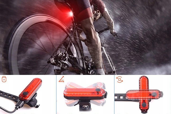 LAMPKA ROWEROWA LED PRZÓD 1800 LUMENÓW MOCNA + TYŁ OŚWIETLENIE ROWEROWE