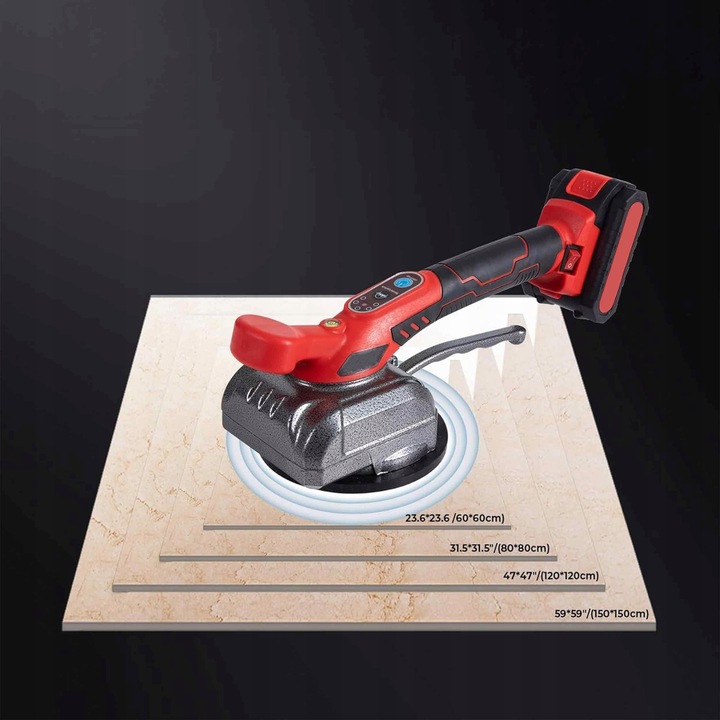 PRZYSSAWKA WIBRUJĄCA DO PŁYTEK WIBRATOR DO POZIOMOWANIA 2xAKU MOCNA