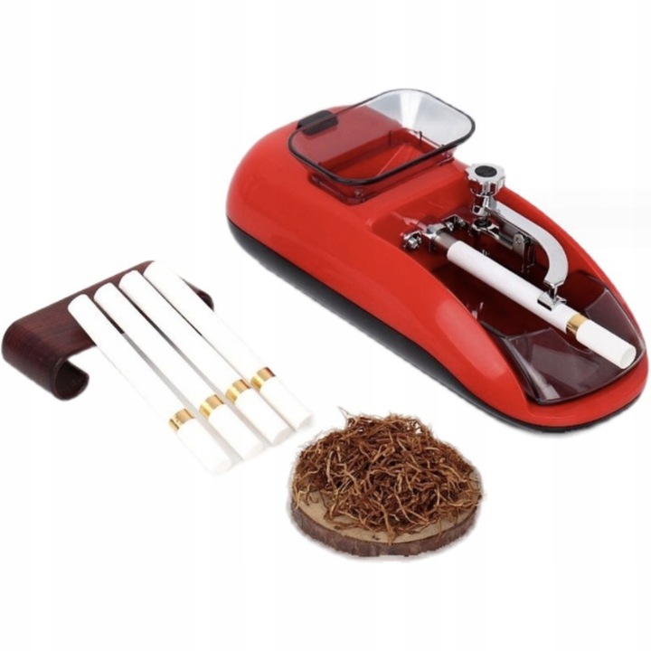 Maszynka automatyczna solidna nabijarka do papierosów tytoń gilz czerwona