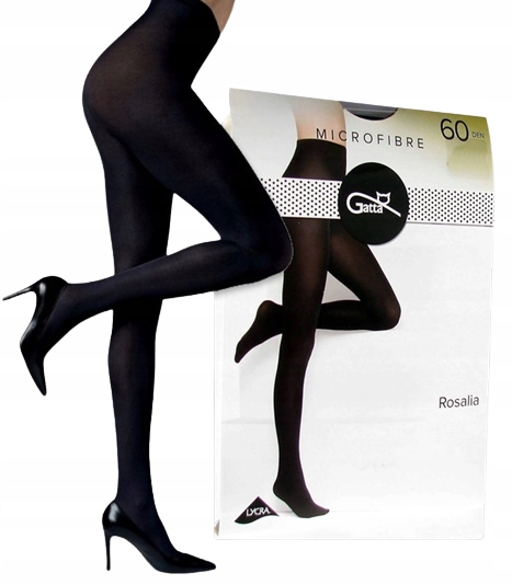Rajstopy kryjące z mikrofibry 60 den Gatta Rosalia 60 den r. 4-L czarne