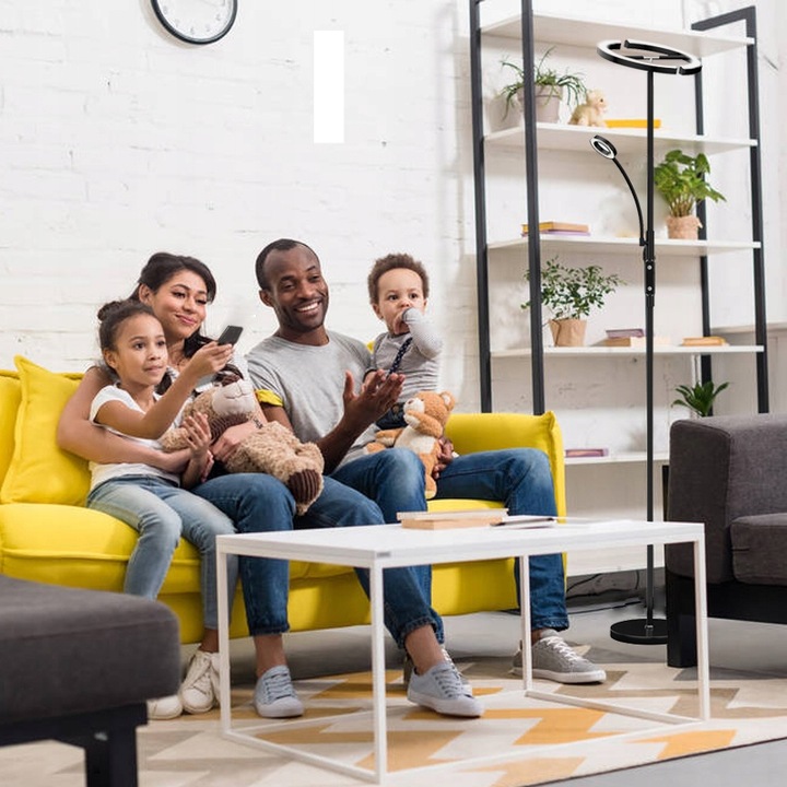 LED Lampa Stojąca Podłogowa Do Salonu 20W+7WPółokrągły kształt 175CM