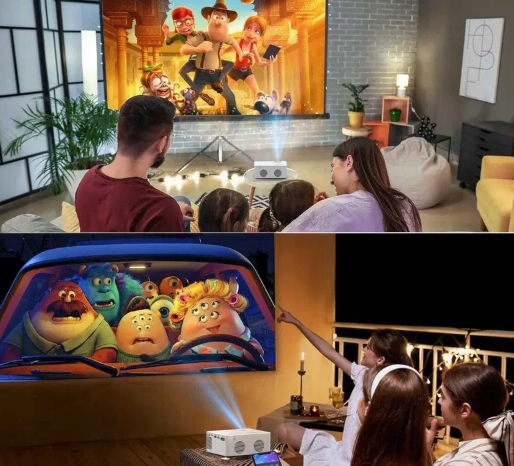 Mini Projektor iOS Android Windows Bluetooth 1080P działa z TV