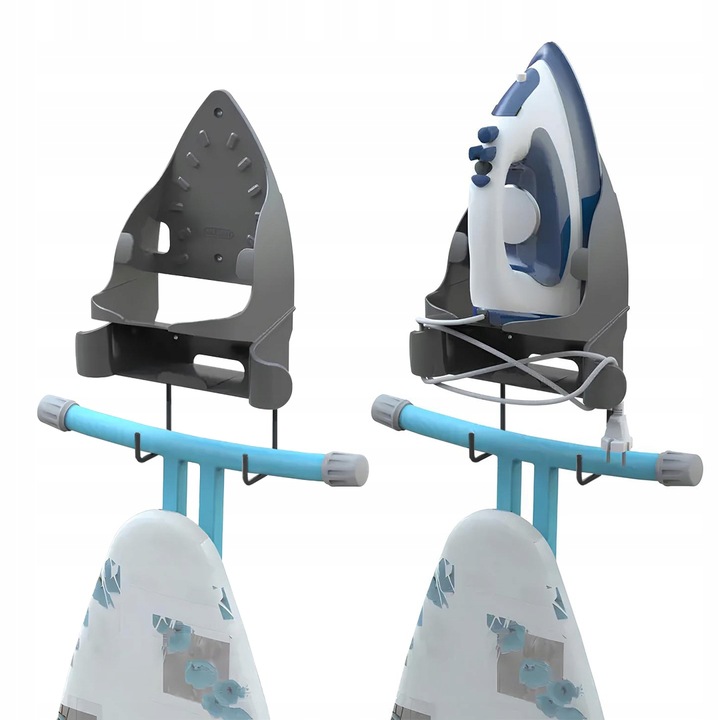 Wieszak na żelazko i deskę do prasowania, uchwyt IRONIX antracyt