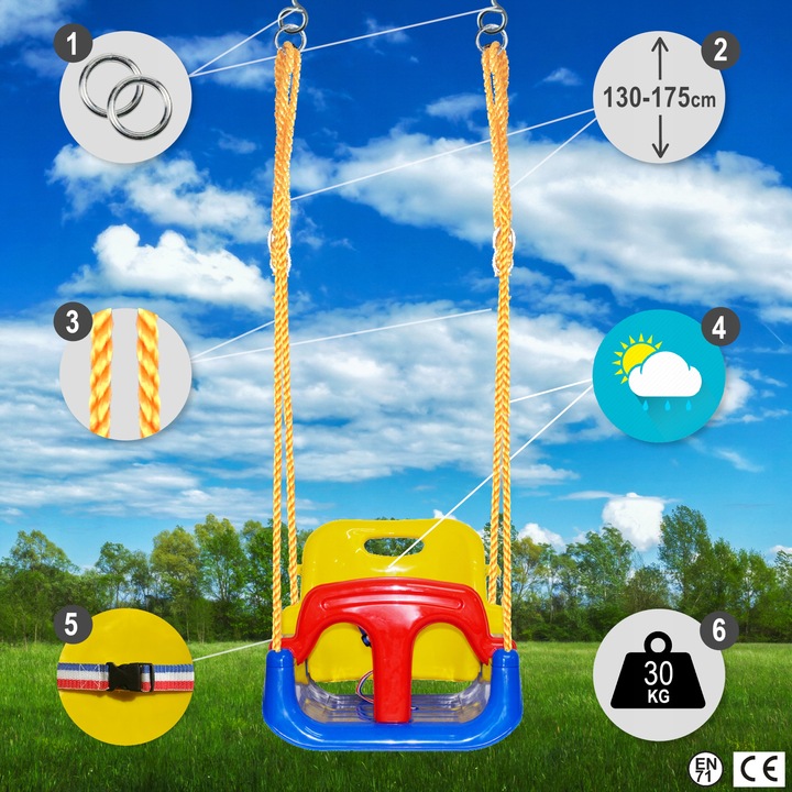 HUŚTAWKA DLA DZIECI OGRODOWA ZEWNĘTRZNA lub DOMOWA MODEL ZE STOLICZKIEM 4w1