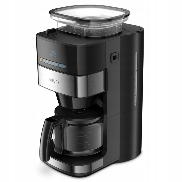 Ekspres przelewowy z wbudowanym młynkiem żarnowo-stalowy KRUPS KM8328