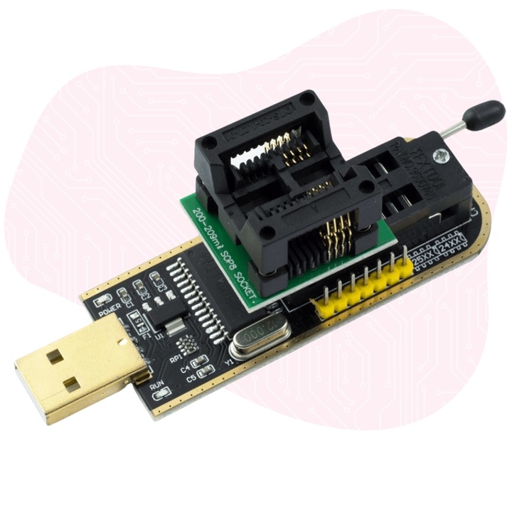 Duży zestaw programator EEPROM i Flash na CH341A I2C SPI Adapter Klips