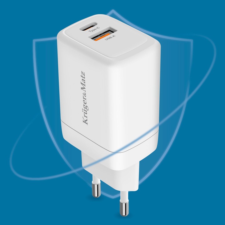 Szybka ładowarka sieciowa GAN 45W Power Delivery Quick Charge Kruger&Matz