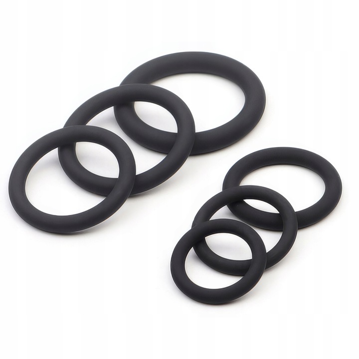 PIERŚCIENIE EREKCYJNE NA PENISA ZESTAW RING 6 SZT PRZEDŁUŻONY STOSUNEK