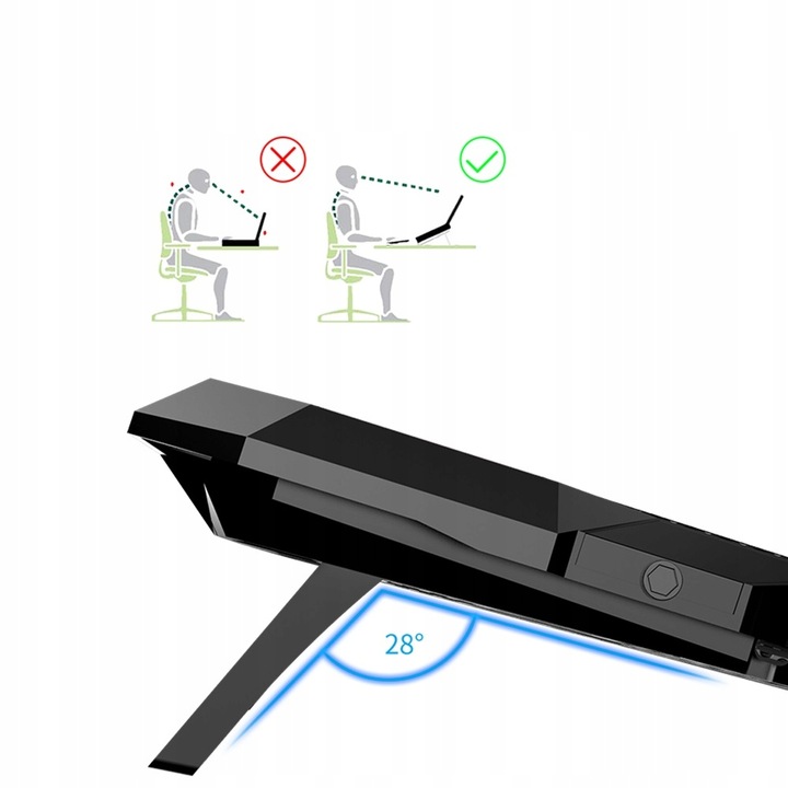 PODSTAWKA PODKŁADKA CHŁODZĄCA POD LAPTOP-A NOTEBOOK-A 12-17 WYŚWIETLACZ LED