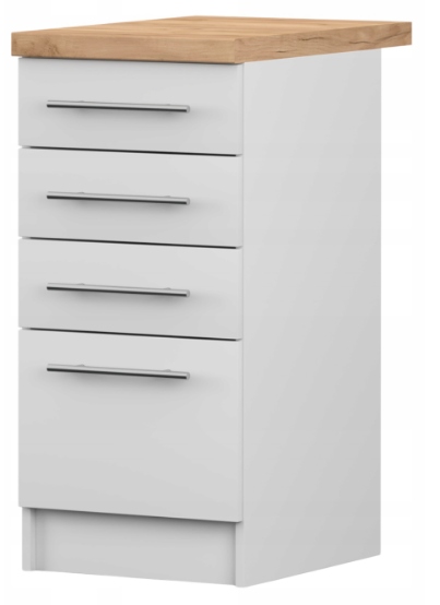 KUCHNIA Szafka kuchenna INEZ stojąca 40 biały craft złoty SZUFLADY