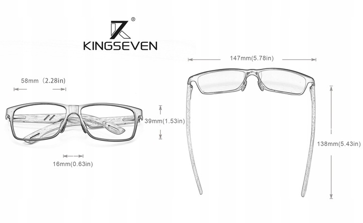Okulary Przeciwsłoneczne Polaryzacyjne KINGSEVEN Filtr UV400 DREWNIANE 2024