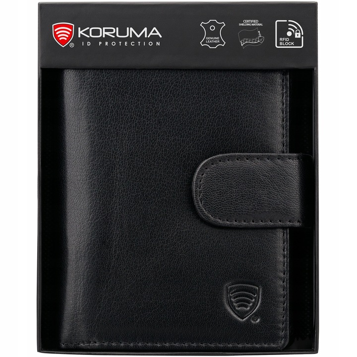 Pojemny PORTFEL MĘSKI Skórzany Pionowy OCHRONA RFID BLOCK Karty |