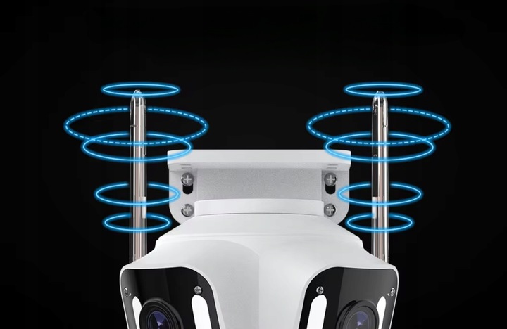 POTRÓJNA KAMERA WIFI IP SMART ZEWNĘTRZNA OBROTOWA UHD 8MP ZOOM ICSEE 3w1